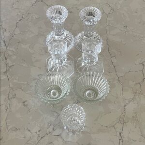 Elegant Crystal Glass Candle Holder Sets